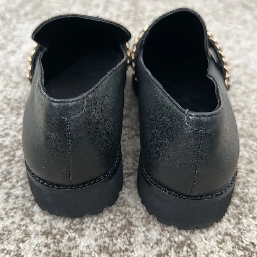KARL LAGERFELD Paris Piel Liverpool Flat In Black Leather 8 - Picture 3 of 7